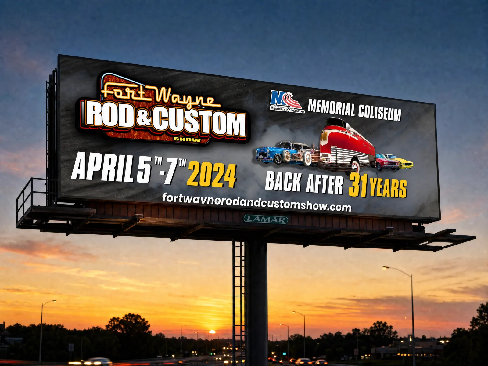 Fort Wayne Rod & Custom Show billboard by Total Concepts
